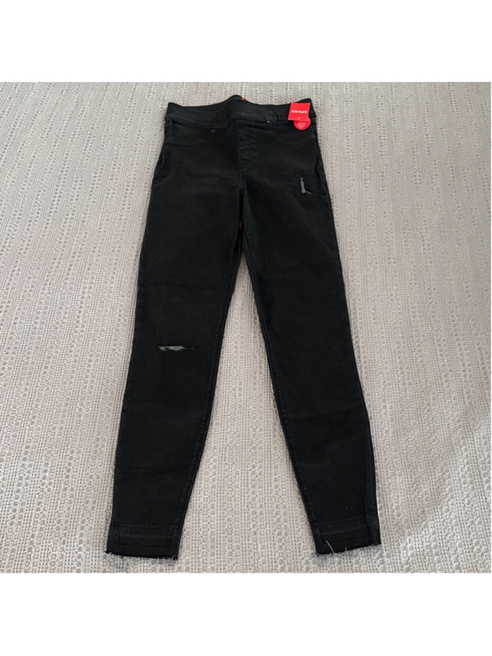 Women's SPANX Distressed Denim Leggings M Black